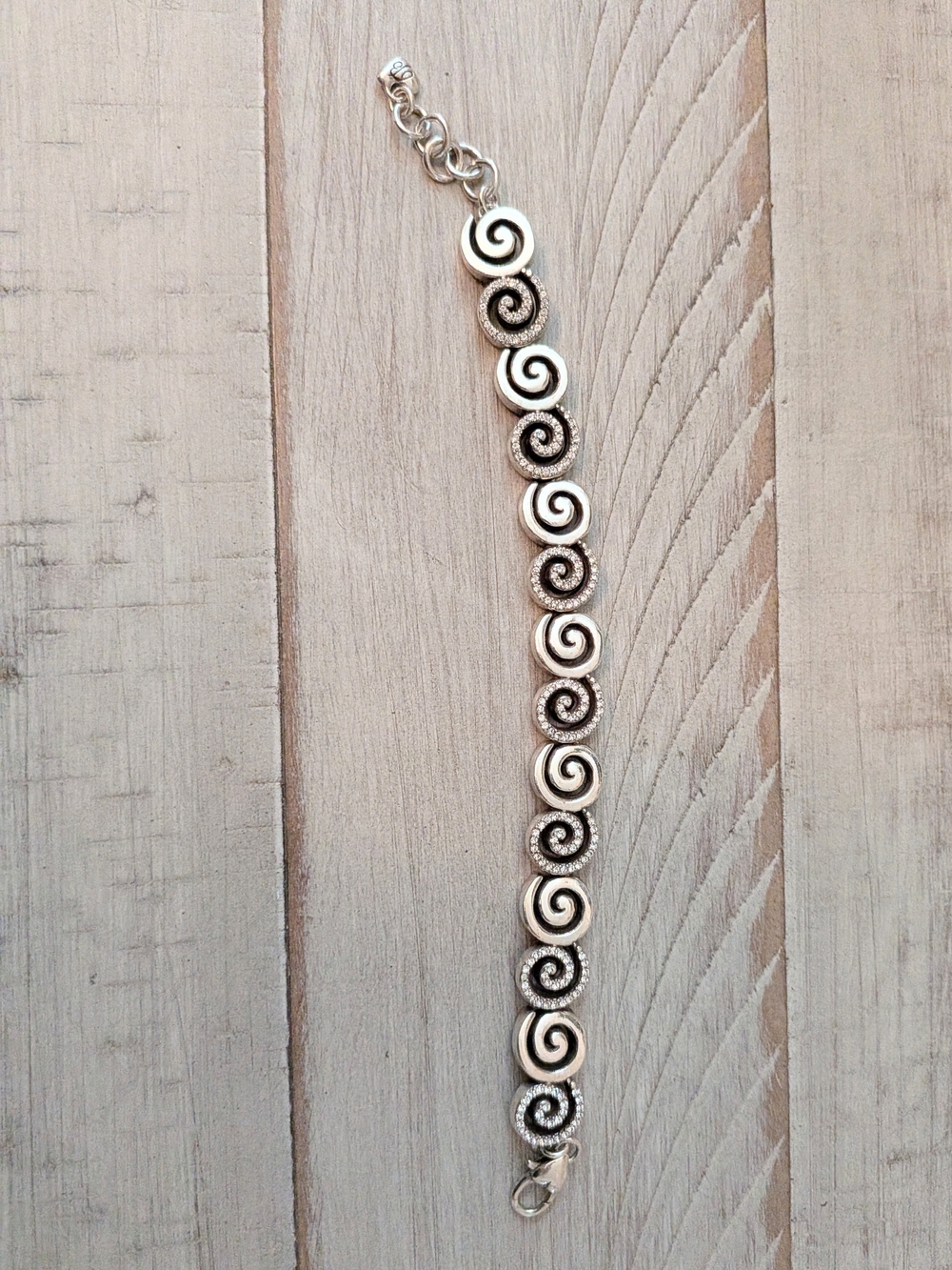 Brighton Silver Tone Swirl Link Bracelet